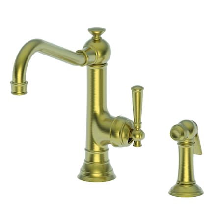 Newport Brass Single Handle Kitchen Faucet With Side Spray in Satin Gold (Pvd) 2470-5313-24S